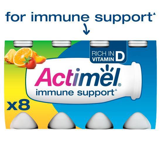 Actimel Immune System Multifruit Yogurt Drink (8 x 100ml)