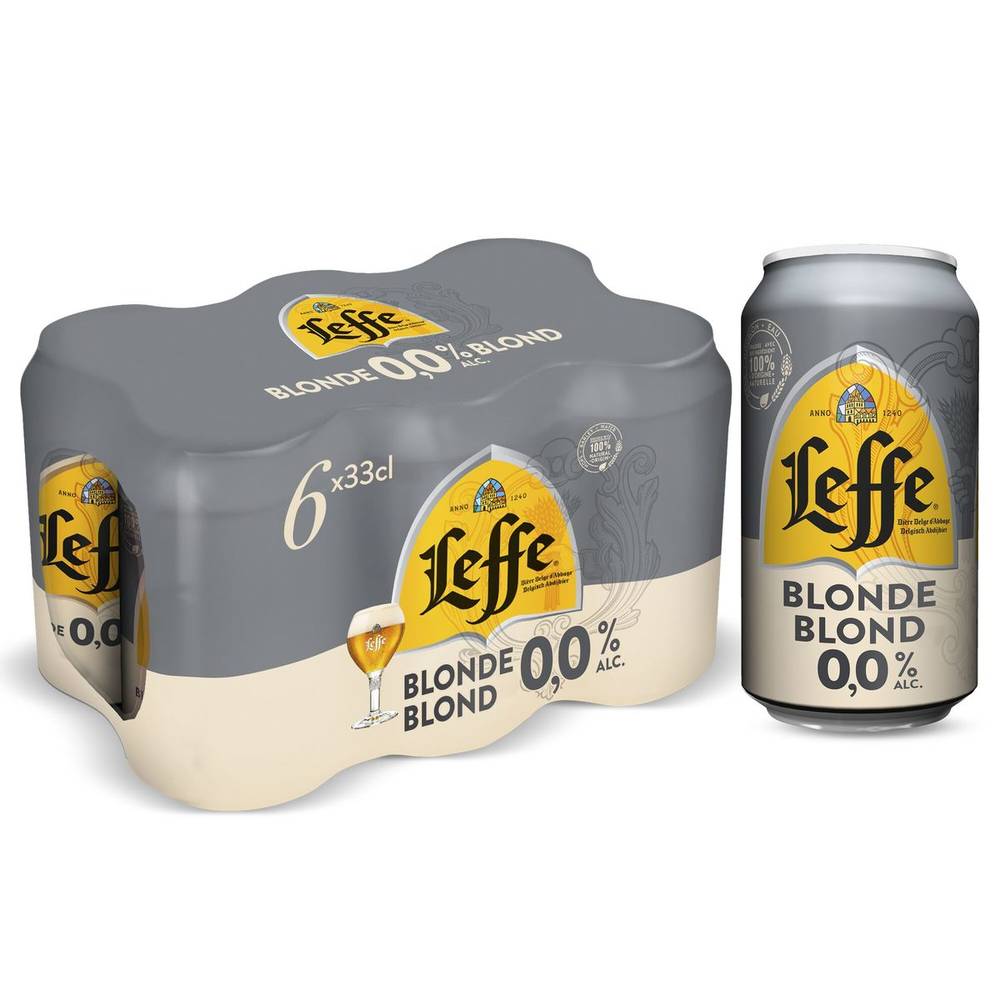 Leffe Belgisch Abdijbier Blond 0.0% Alc. Blikken 6 x 33 cl