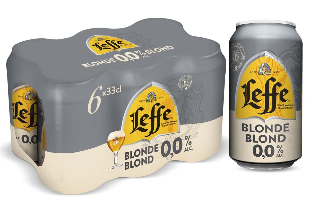 Leffe Bière Belge d''Abbaye Blonde 0.0% Alc. Canettes 6 x 33 cl