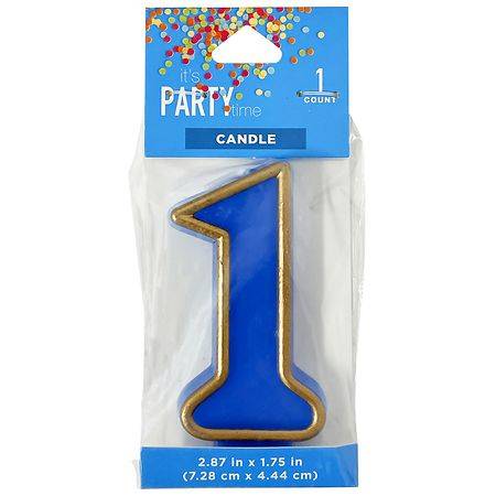 Festive Voice Numeral Candle, Gold Accent 1 - 1.0 ea