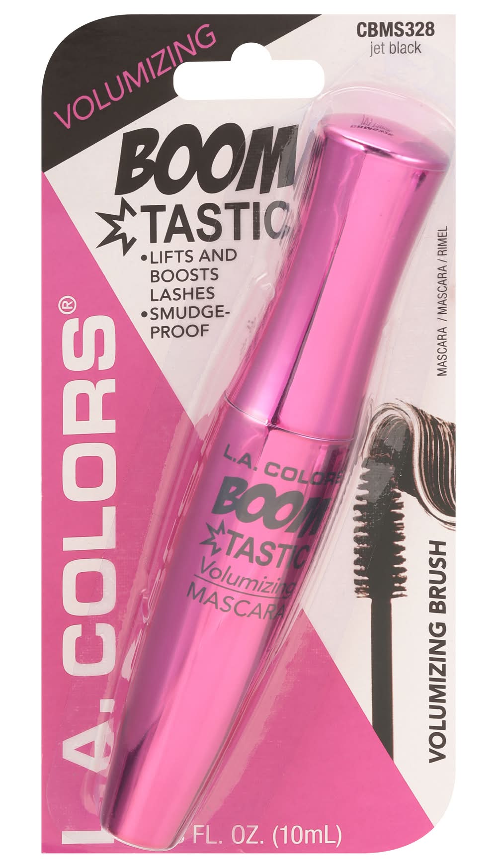 L.A. Colors Jet Black Boom Tastic Volumizing Mascara, Jet Black (0.33 fl oz)