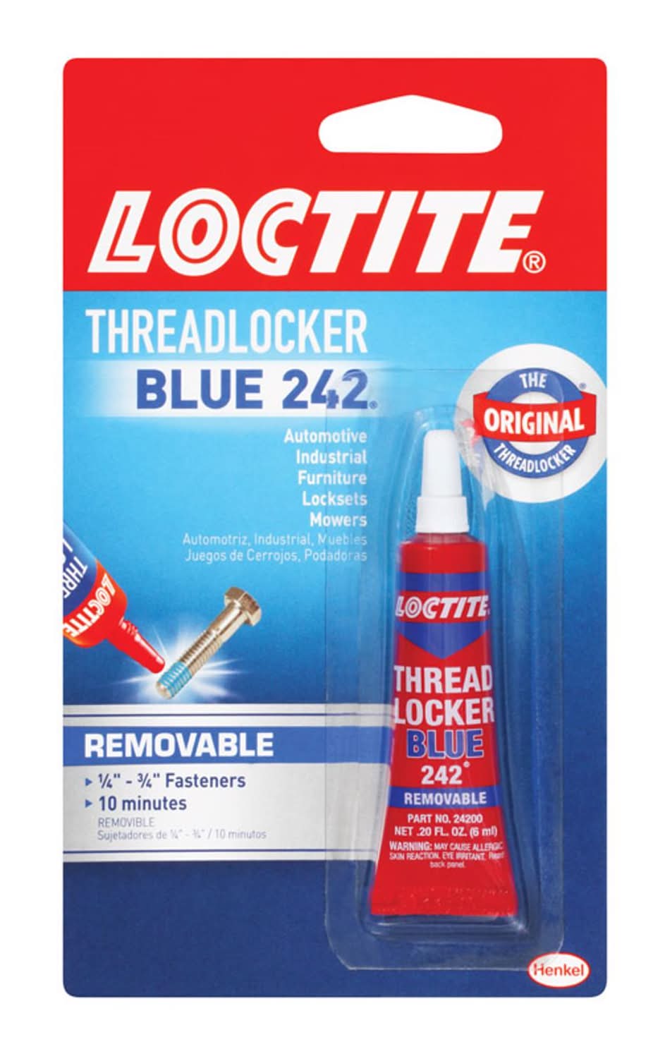 Loctite Medium Strength Threadlocker Liquid 0.2 Oz