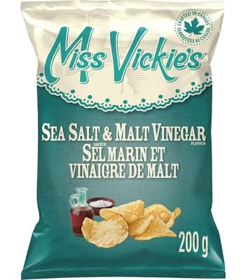 Miss vickie's croustilles cuites à la marmite - kettle cooked potato chips (sel marin & vinaigre de malt)