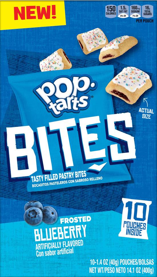 PopTarts Frosted Blueberry Tasty Filled Pastry Bites (10 ct