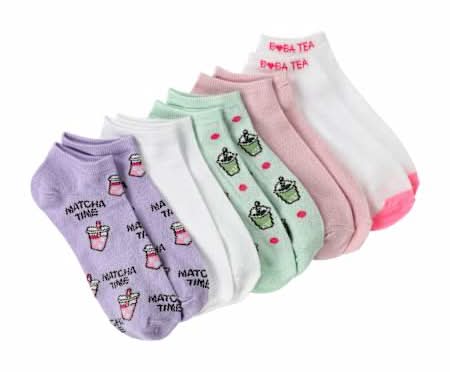 Juniors No Show Socks 5-Pairs Matcha