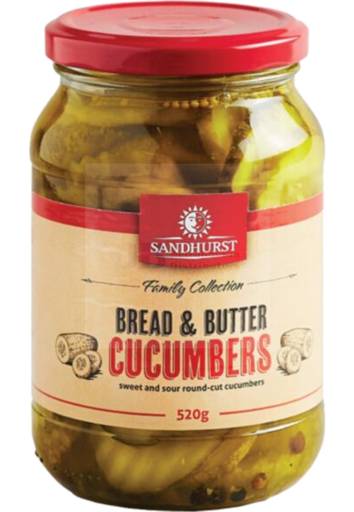 Sandhurst Bread & Butter Cucumbers Pickle (520g)