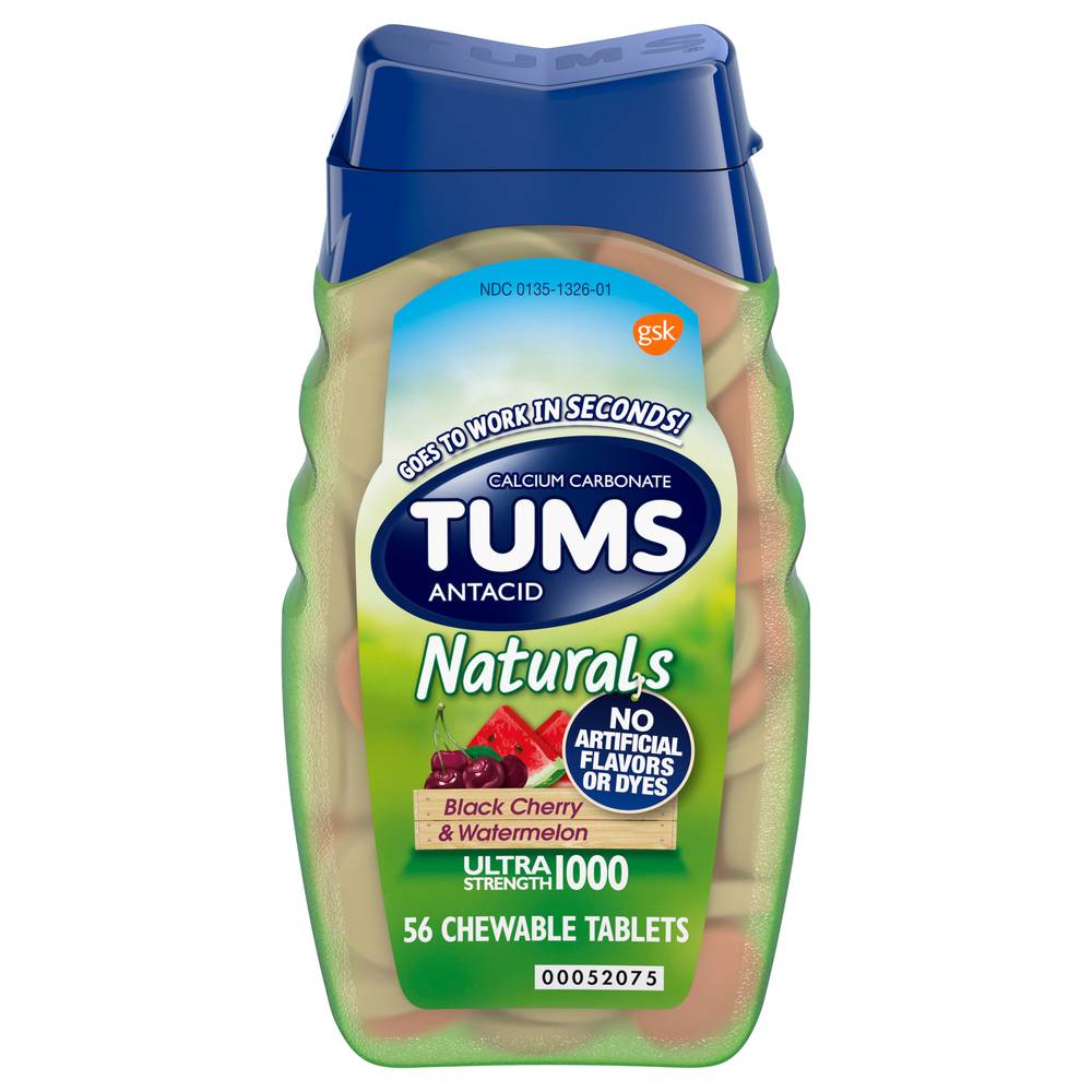 Tums Cherry & Watermelon Antacid Chewable Tablets (4.8 oz)