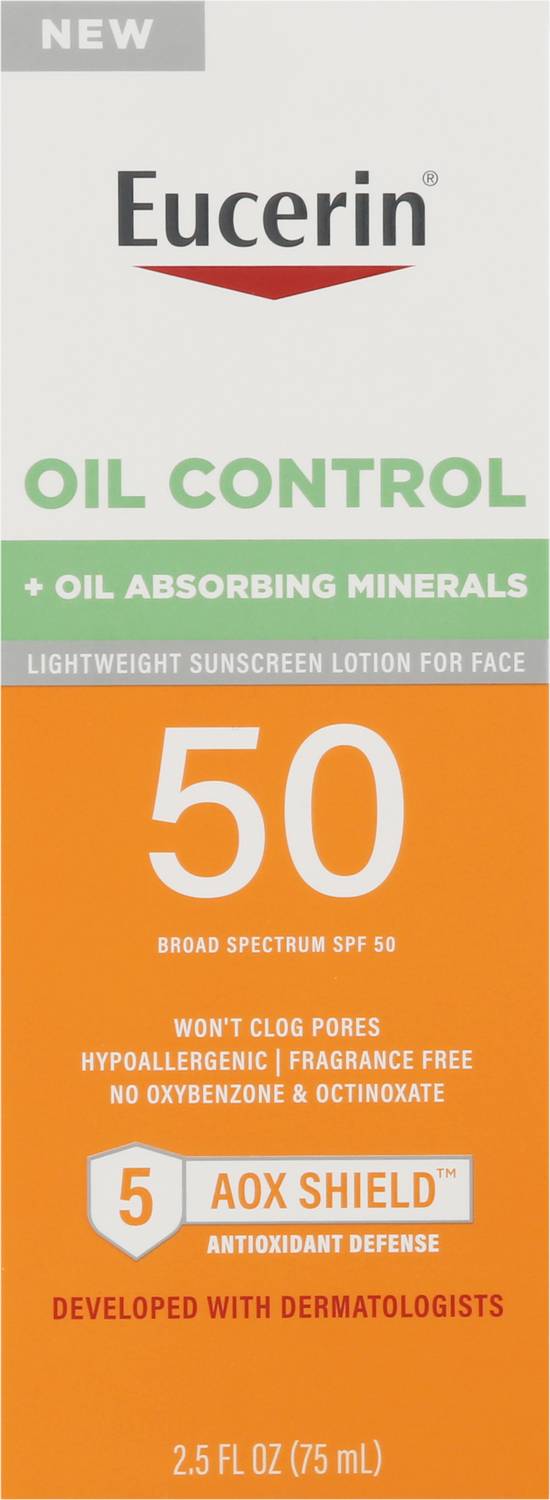 Eucerin Broad Spectrum Spf 50 Oil Control Lightweight Sunscreen Lotion