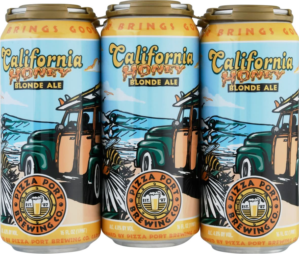 Pizza Port Brewing Co. California Honey Blonde Ale Beer (6 x 16 fl oz)