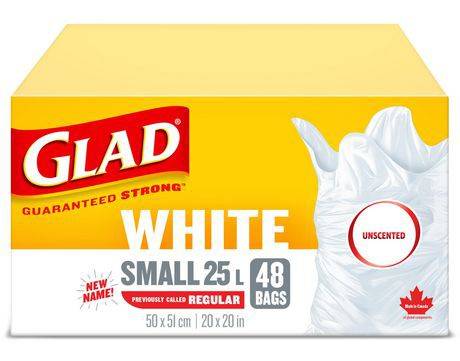 Glad Small White Garbage Bags (48 bags)