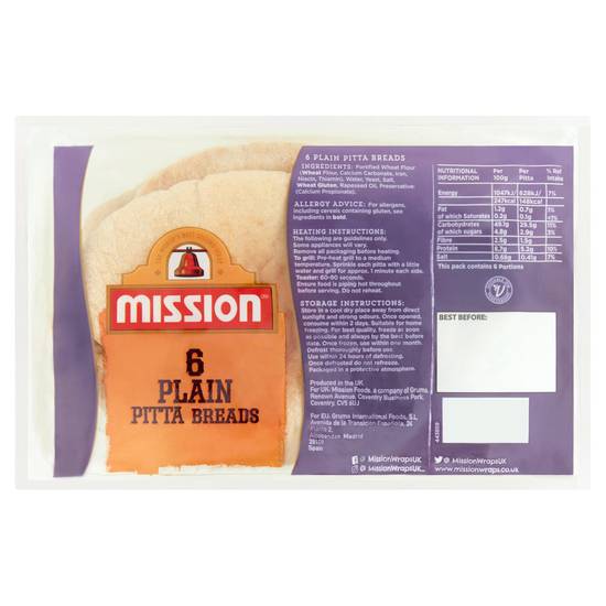Mission Foods 6pk Plain Pitta
