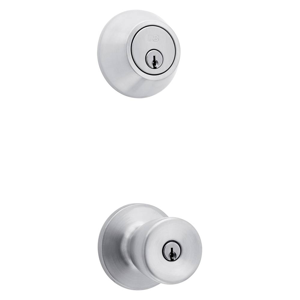 RELIABILT Gallo Stainless Steel Exterior Single-cylinder deadbolt Keyed Entry Door Knob Combo Pack | 93670-017