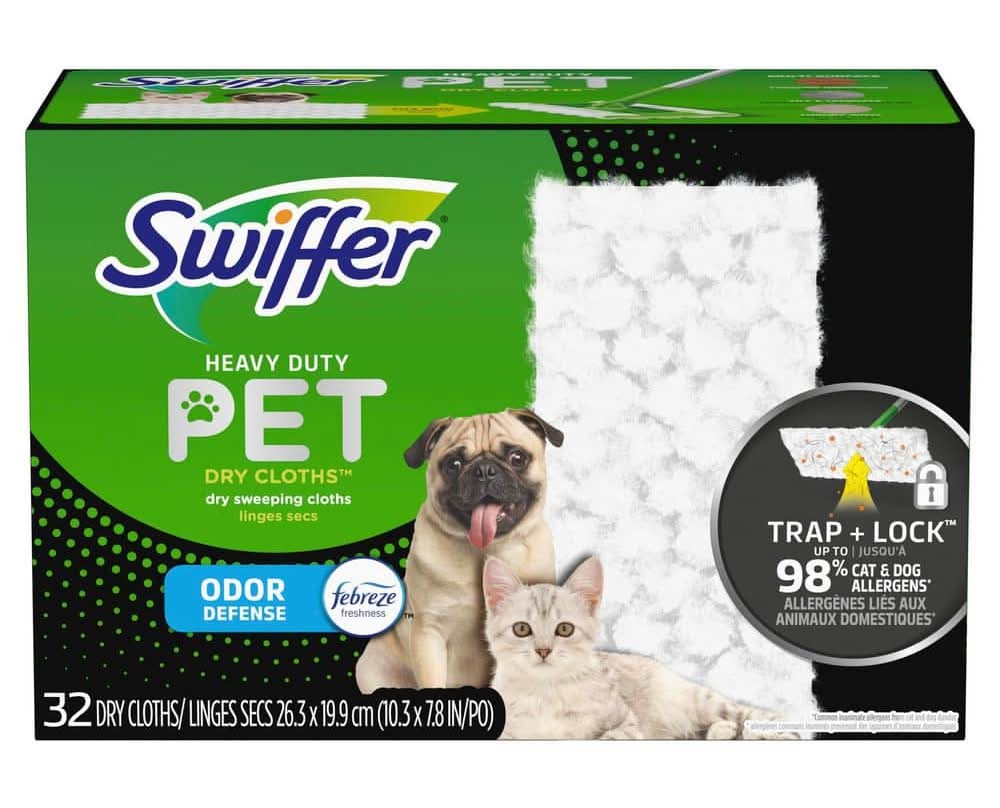 Swiffer Sweeper Pet Heavy-Duty Multi-Surface Dry Sweeping Cloth Refills (32-Count)