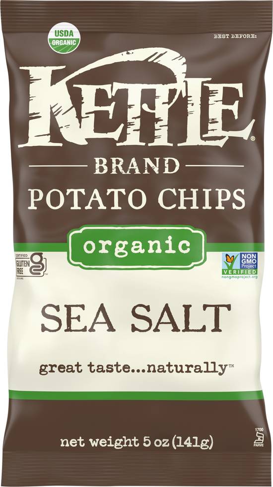  Kettle Brand Potato Chips, Sea Salt Kettle Chips, 5 Oz