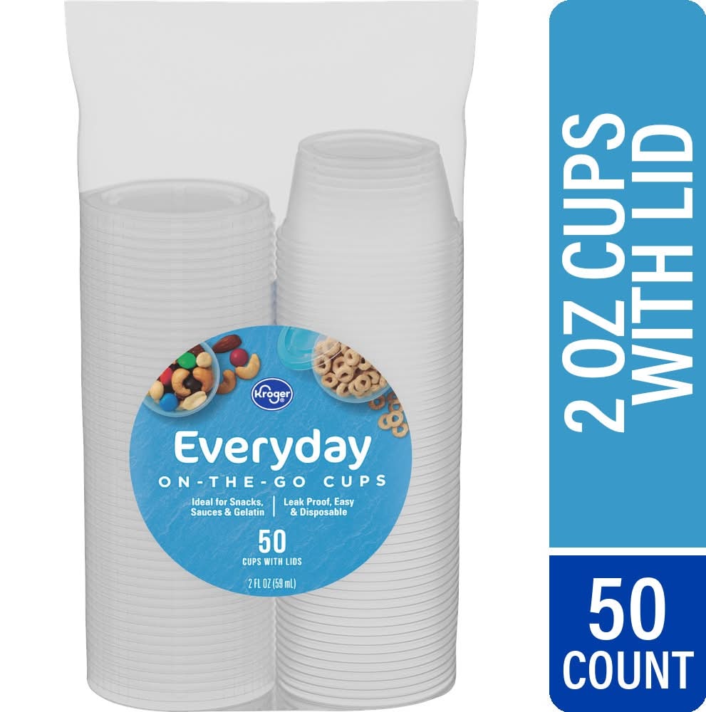 Kroger Everyday On-The-Go Cups With Lids 2 fl oz (50 ct)