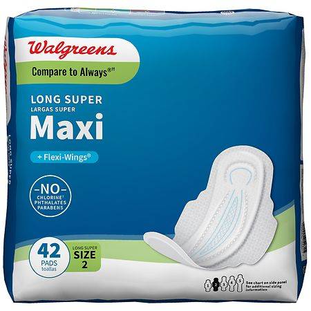 Walgreens Maxi Pad Long Super