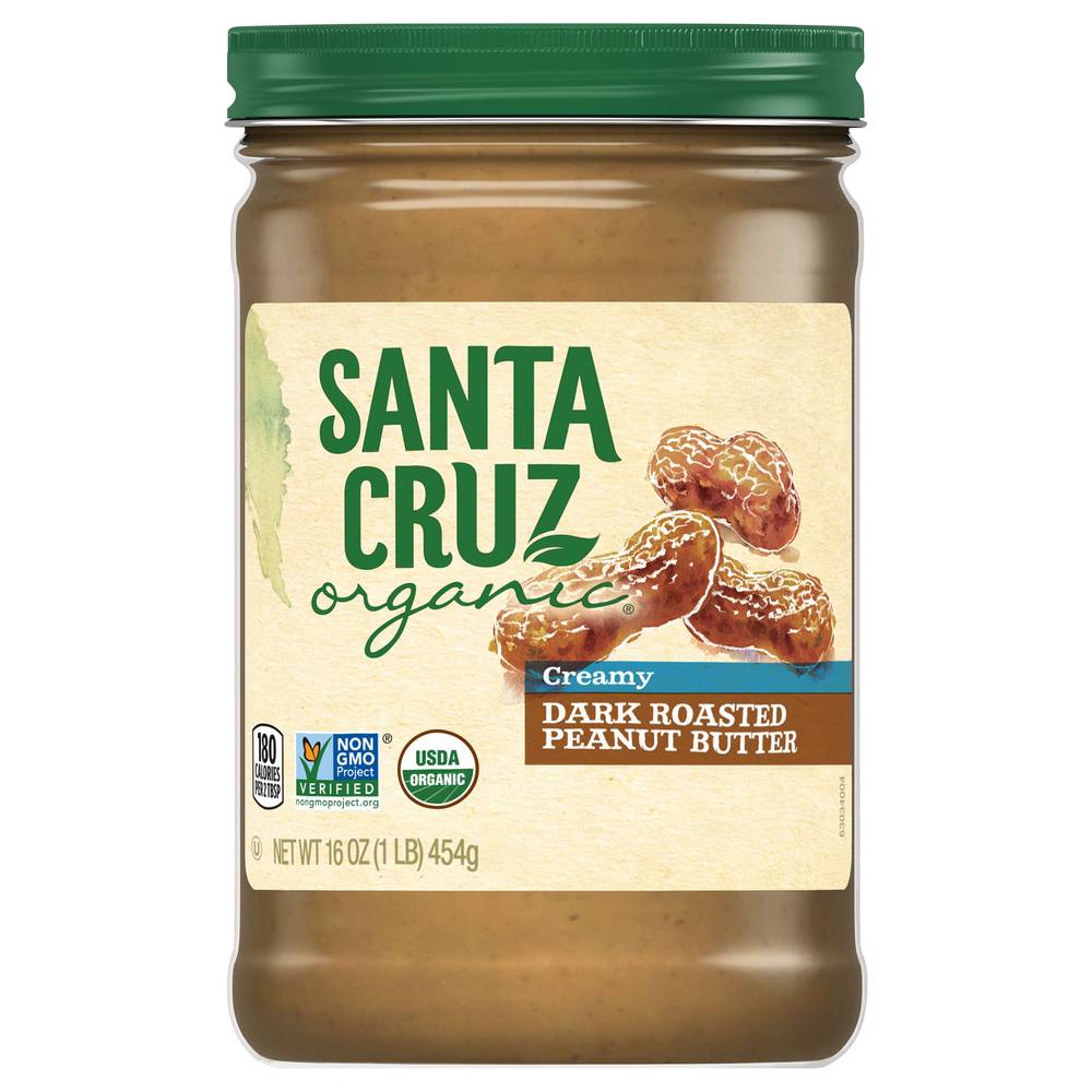 Santa Cruz Creamy Nut Butter, Dark Roasted-Peanut (16 oz)