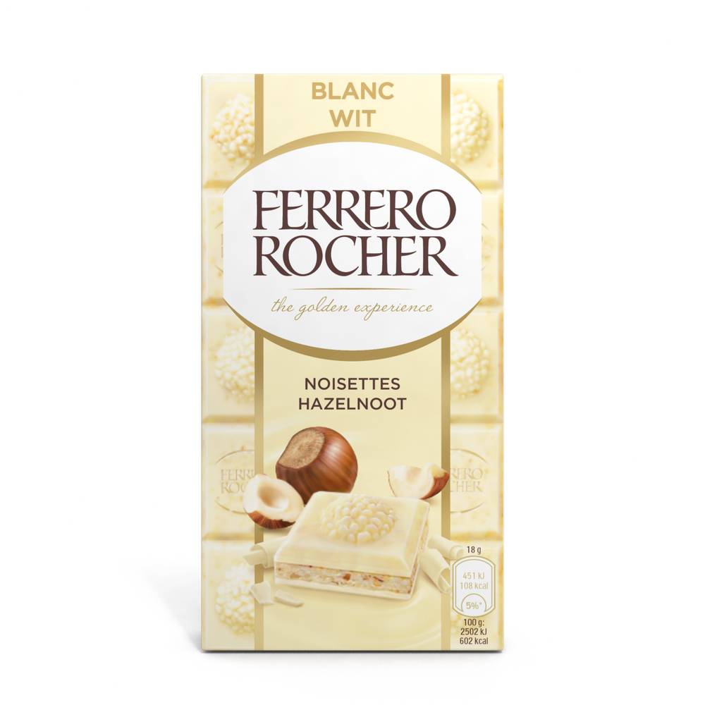 Ferrero Rocher - Tablette chocolat blanc (noisettes)