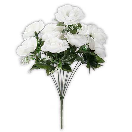 Ramo de rosas x10 flores 46cm - blanco (1pz)
