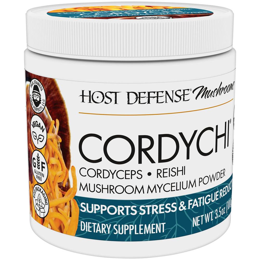 Organic Cordychi Cordyceps & Reishi Mushroom Powder - Supports Stress & Fatigue Reduction (66 Servings)