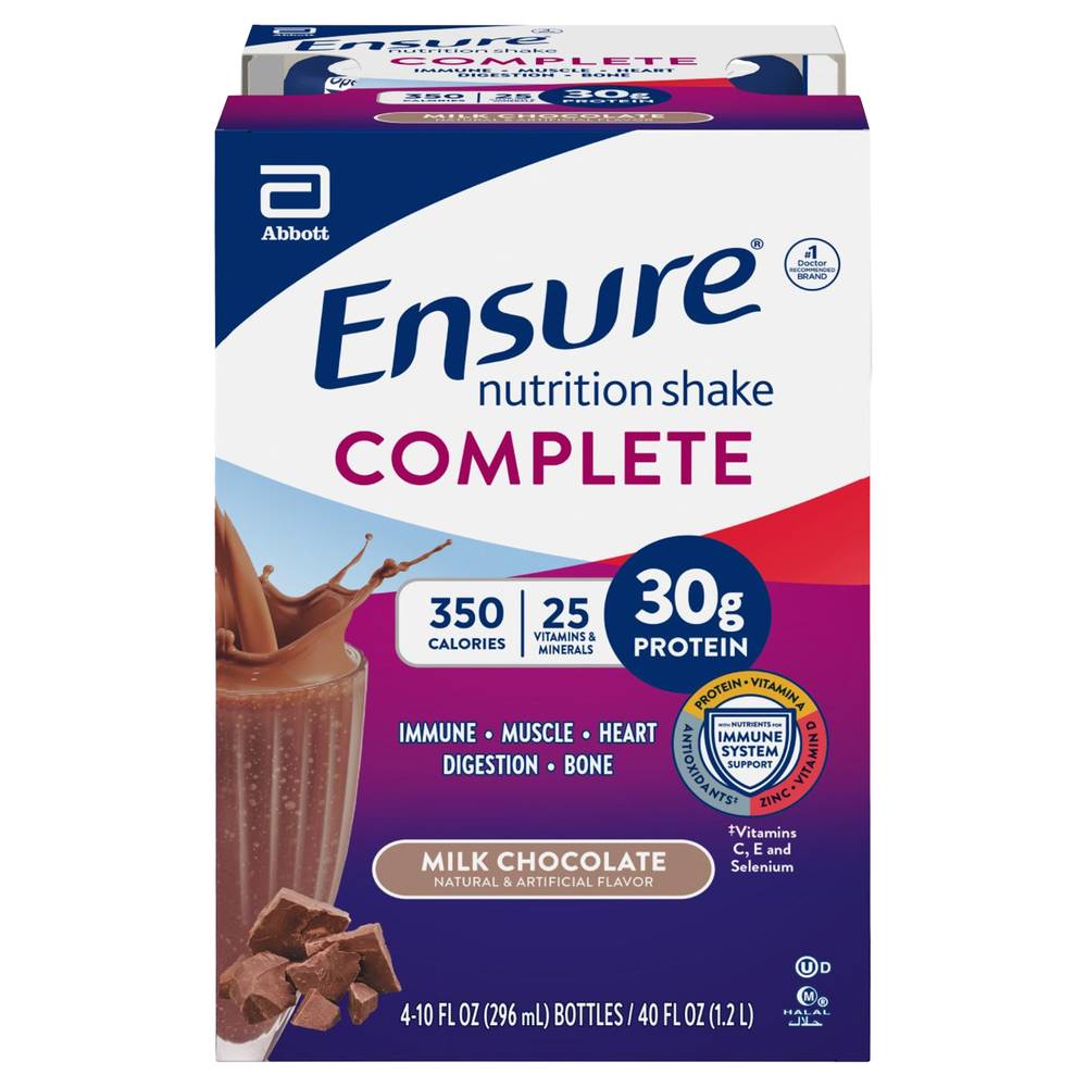 Ensure Complete Milk Chocolate Nutrition Shake (4 x 10.45 oz)