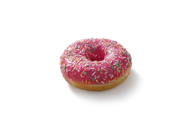 Donut roze met aardbei spikkels