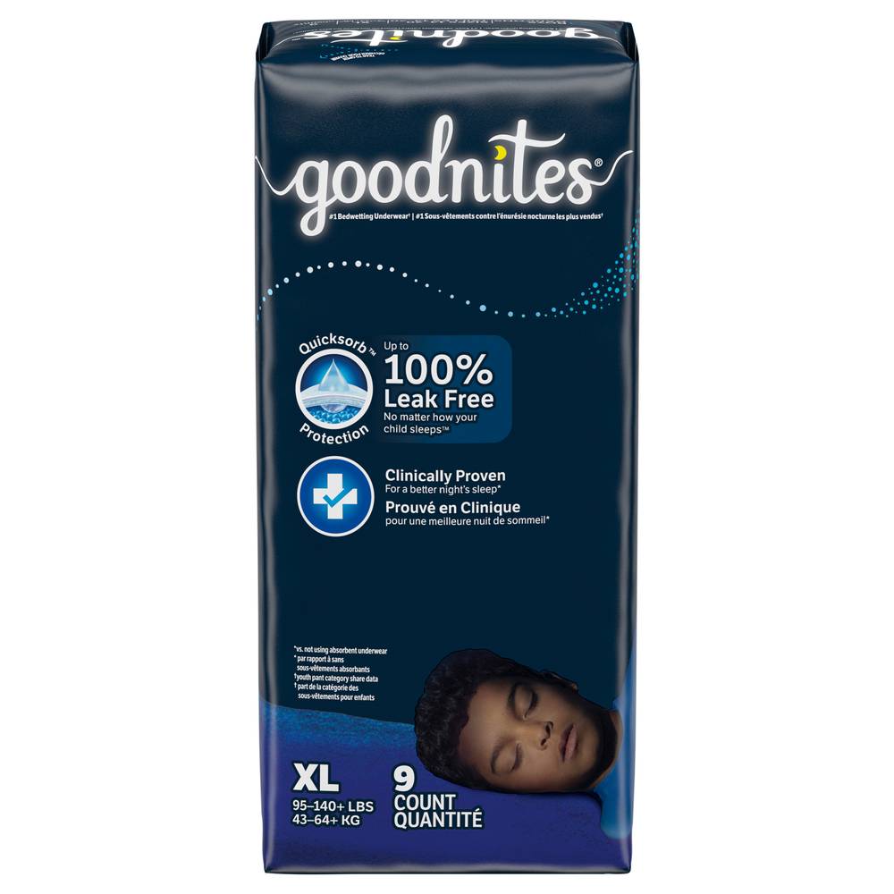 GoodNites Boy Xl Nighttime Underwear (1.8 lbs, 9 ct)