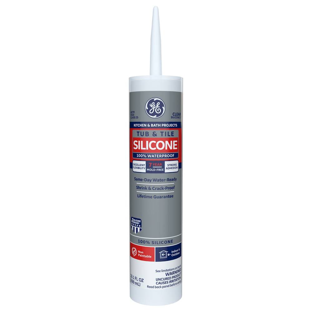 GE Silicone 1 Tub and Tile, Kitchen and Bath 10.1-oz Kitchen and Bath Clear Silicone Caulk | 2749485