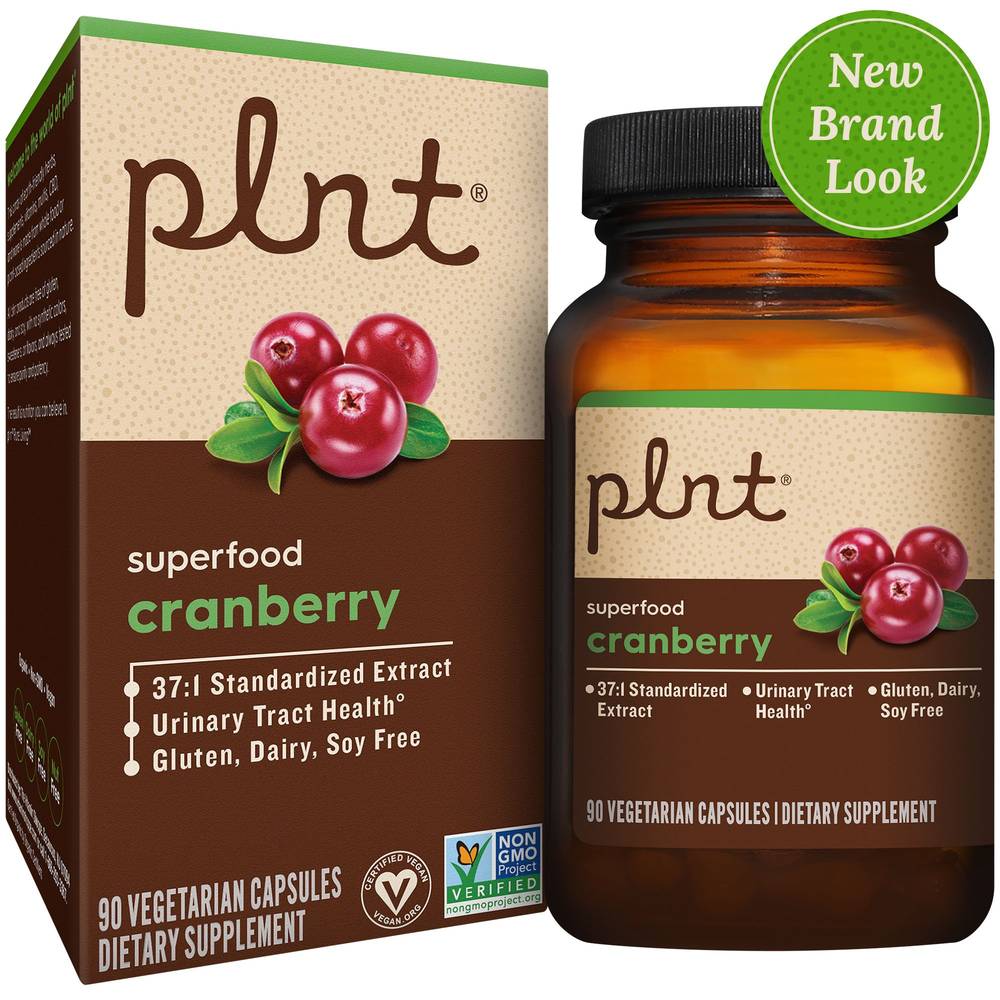 Plnt Cranberry Extract Superfood Capsules For Urinary Tract Health (90 ct)