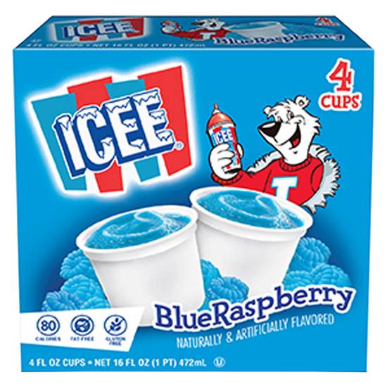 ICEE Frozen Blue Raspberry Cups 4pk 16oz