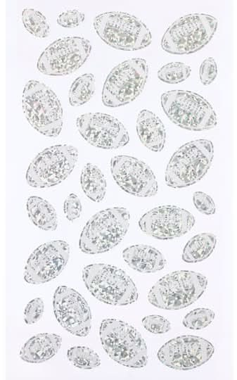 Recollections Holographic Football Stickers, 4.15in. x 8.5in., Silver (0.03 lbs, 35 ct)