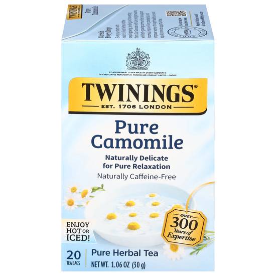 Twinings Of London Herbal Tea Pure Tea Bags (20 ct, 1.06 oz) (camomile)