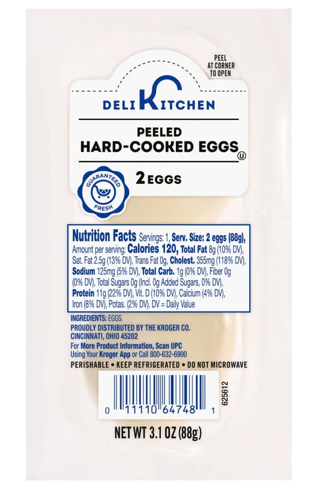 Kroger Deli Kitchen Peeled Hard-Cooked Eggs (3.1 oz, 2 ct)