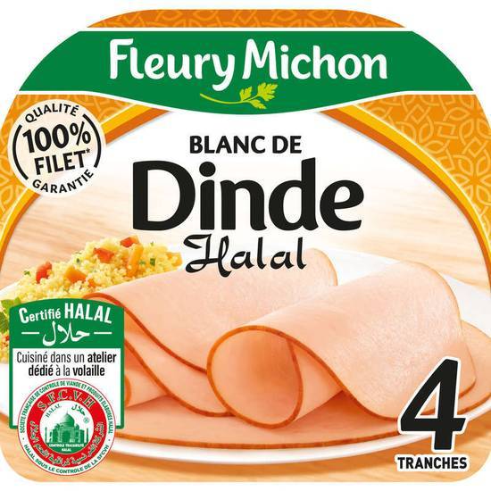 Fleury Michon Blanc de dinde - Halal - 4 tranches 160g