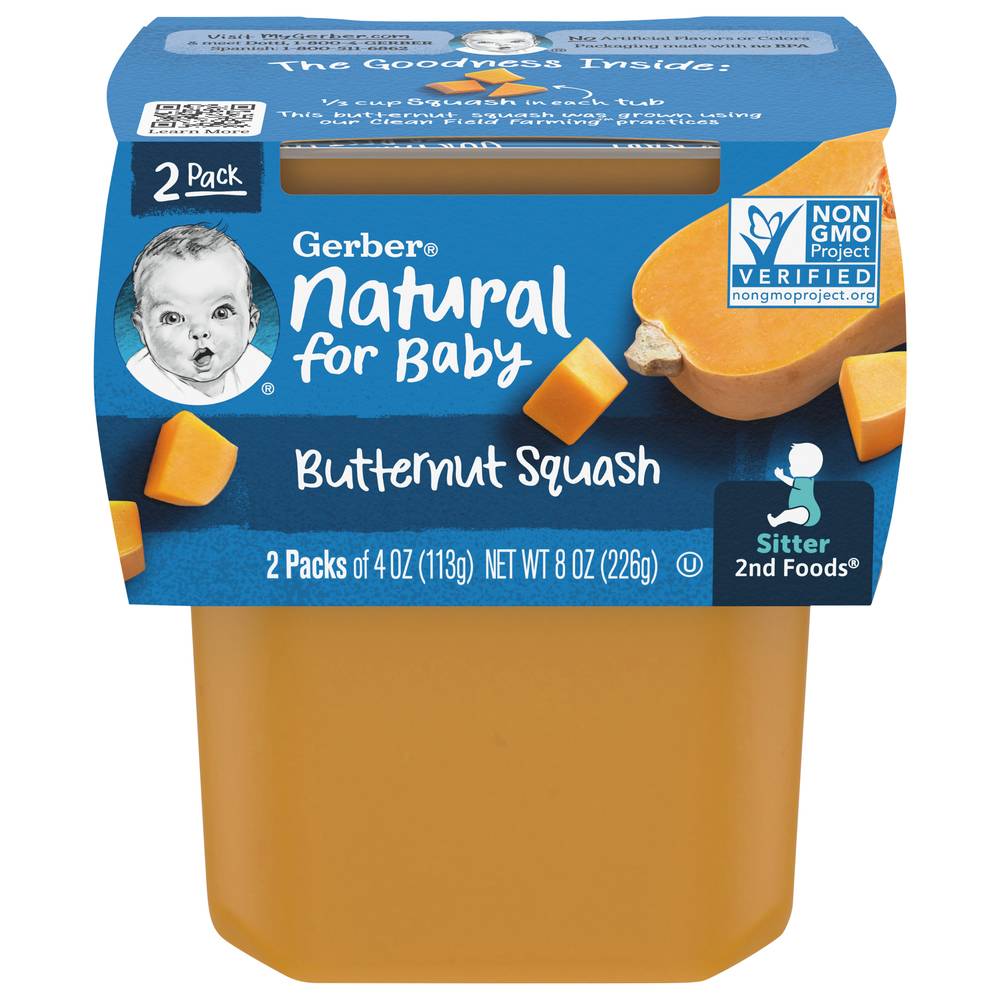 Gerber Natural For Baby 2nd Foods Butternut Squash (4 oz, 2 ct)