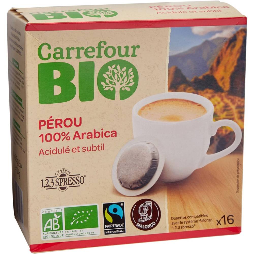 Carrefour Bio - Café dosettes pérou (104 g)