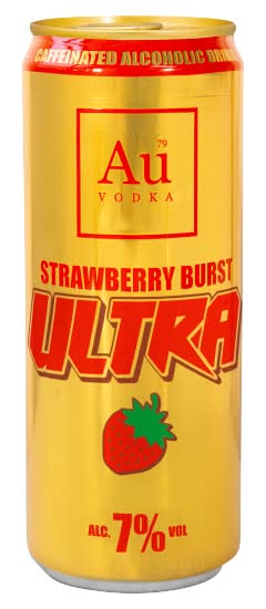 Au Vodka Strawberry Burst, Ultra Caffeinated Alcoholic Drink (500ml)