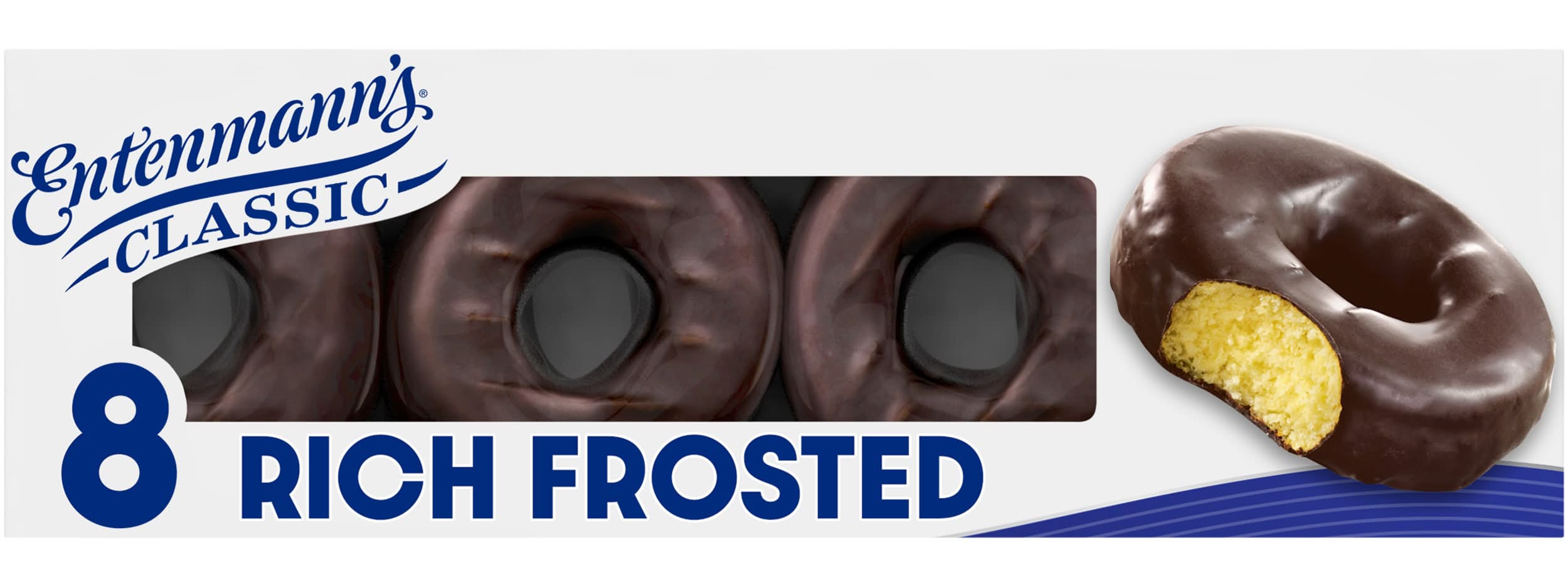 Entenmann's Classic Rich Frosted Donuts, Chocolate (16.5 oz, 8 ct)