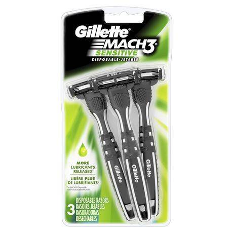 Gillette Mach3 Sensitive Men’s Disposable Razors (3 pieces)