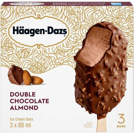 Häagen-Dazs Double Chocolate Almond Ice Cream Bars (3 x 88 ml)