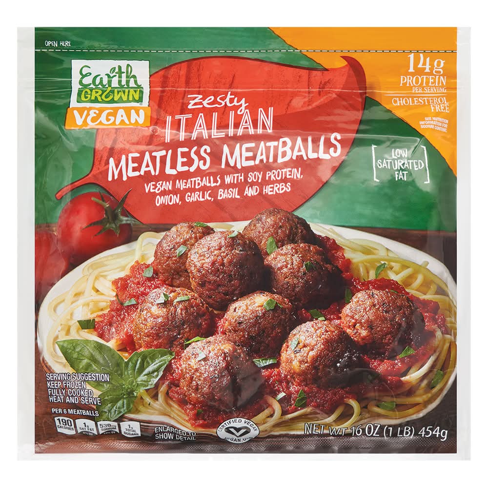 Earth Grown Zesty Italian Meatless Meatballs (16 oz)