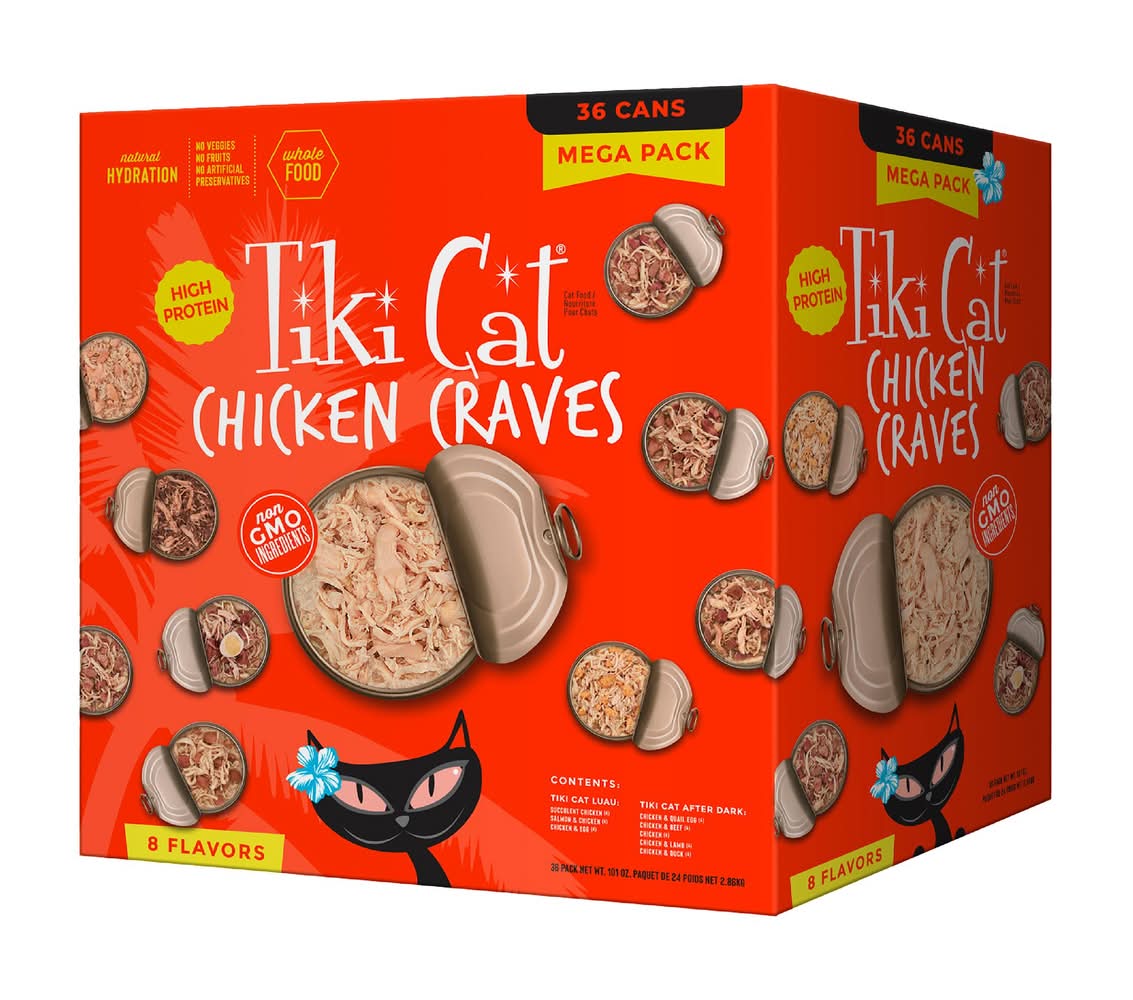 Tiki Cat® Chicken Craves Adult Cat Wet Food - Non-GMO, Variety Pack, 36ct (Flavor: Variety)