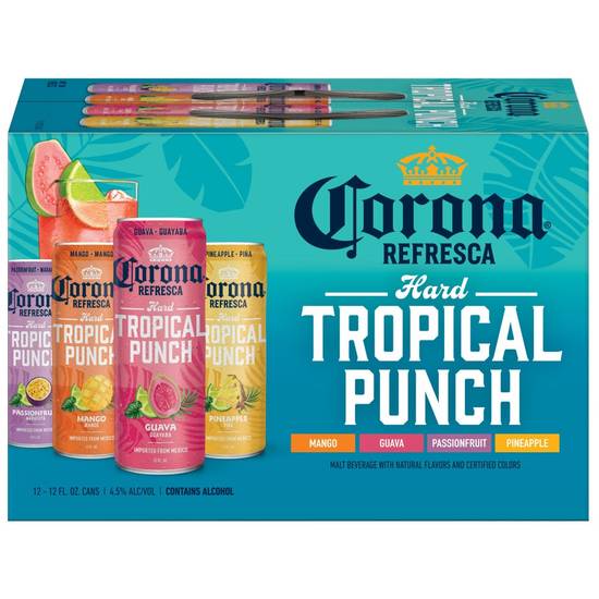 Corona Hard Tropical Punch Variety Beer (12 pack, 12 fl oz) (mango, guava, passionfruit, pineapple)