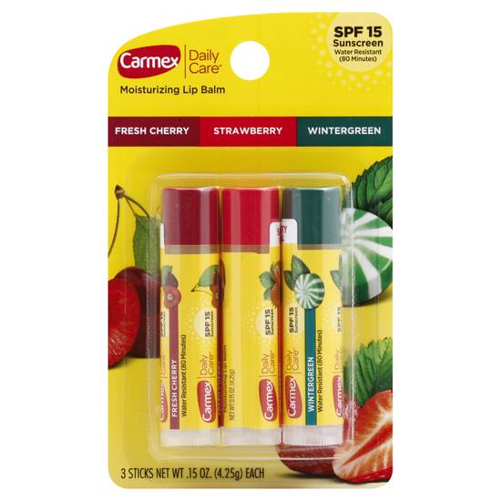 Carmex Daily Care Moisturizing Lip Balm Spf 15 (3 sticks)