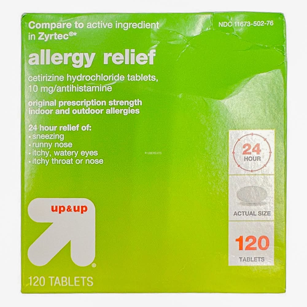 up&up Cetirizine Hydrochloride Allergy Relief Tablets (120 ct)