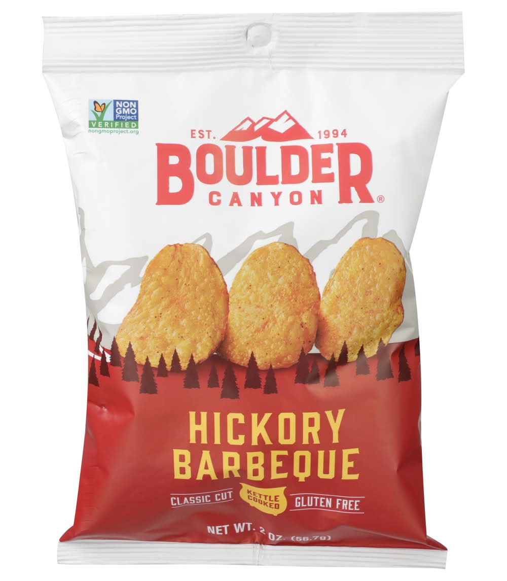 Boulder Canyon Hickory Barbeque Kettle Cooked Potato Chips 2 Oz Pegged