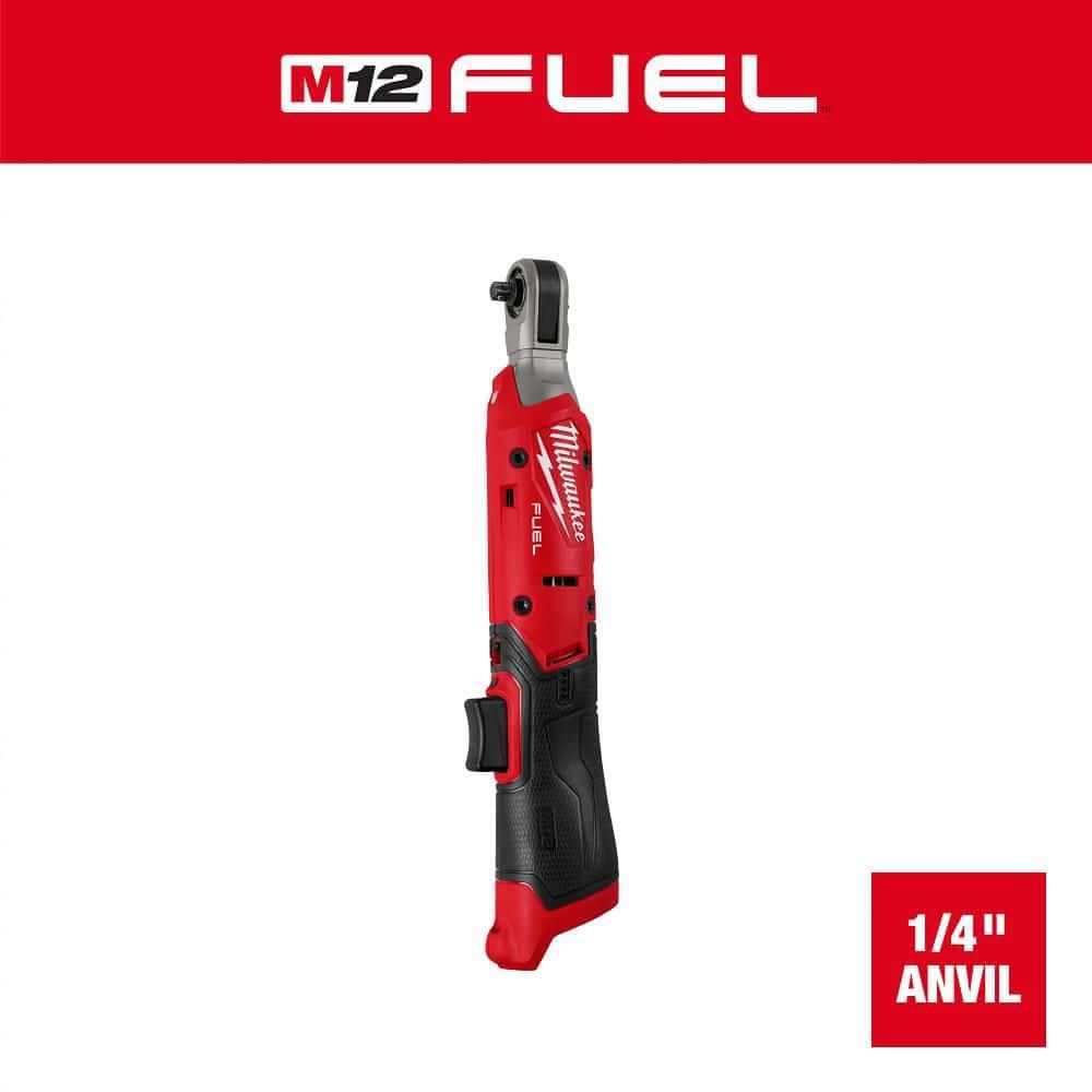 Milwaukee M12 Fuel 12V Lithium-Ion Compact 1/4 In. Cordless Ratchet (Tool-Only)