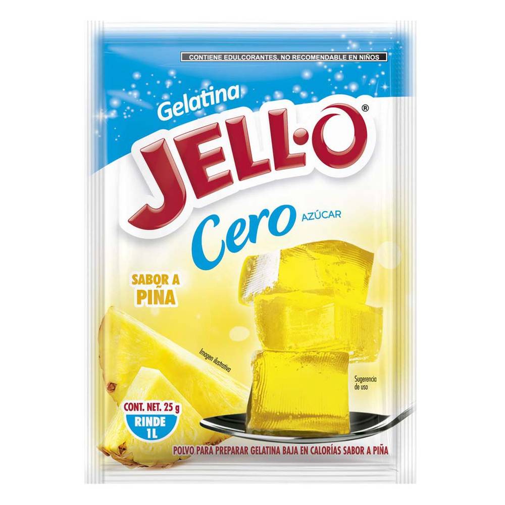 Jell-o gelatina en polvo light sabor piña (sobre 25 g)