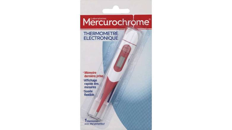 Mercurochrome Thermomètre électrique avec étui protecteur Le thermomètre
