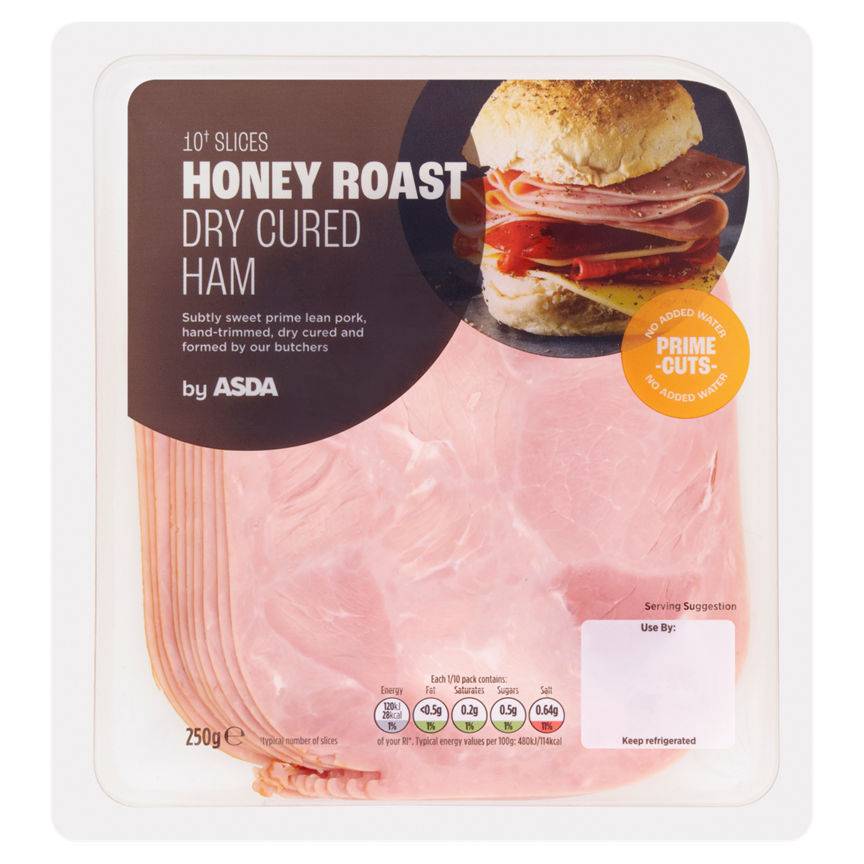 ASDA Honey Roast Dry Cured Ham (10 pack)